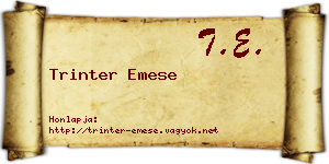 Trinter Emese névjegykártya